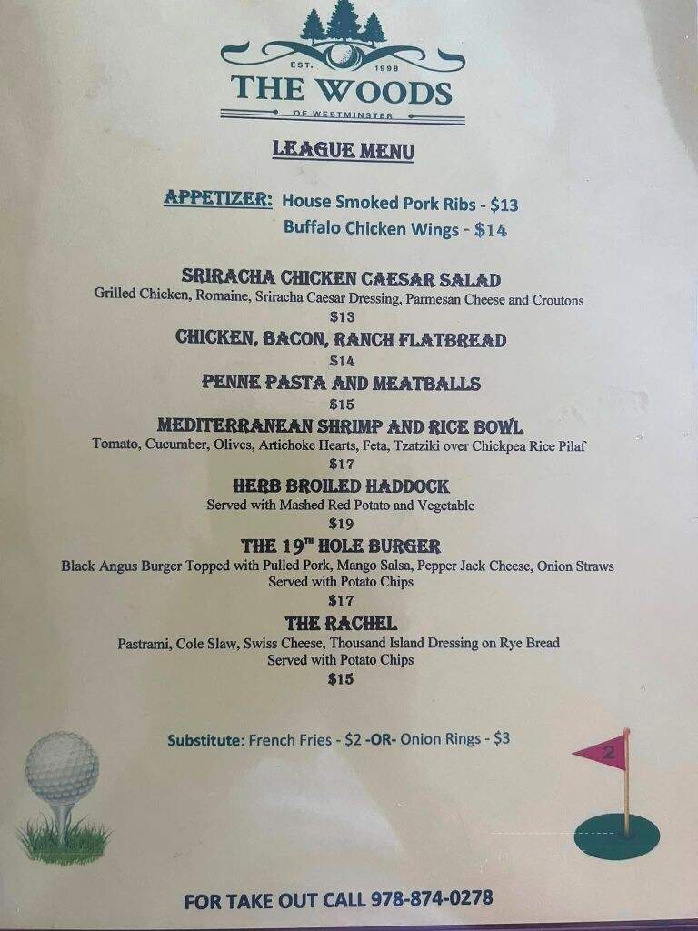 Woods Of Westminster - Westminster, MA menu_pic