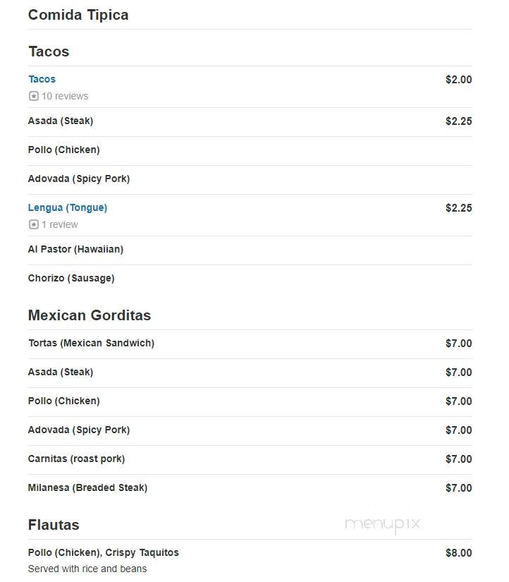 Los Mariachis - Phoenixville, PA menu_pic