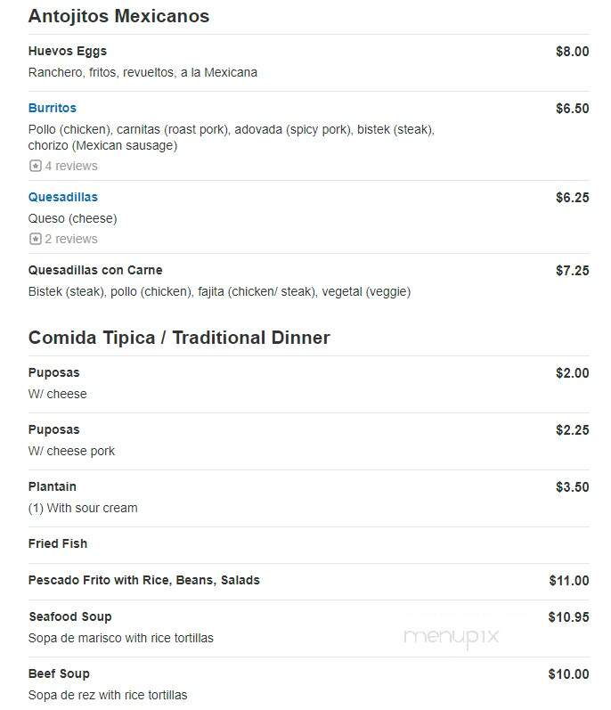 Los Mariachis - Phoenixville, PA menu_pic