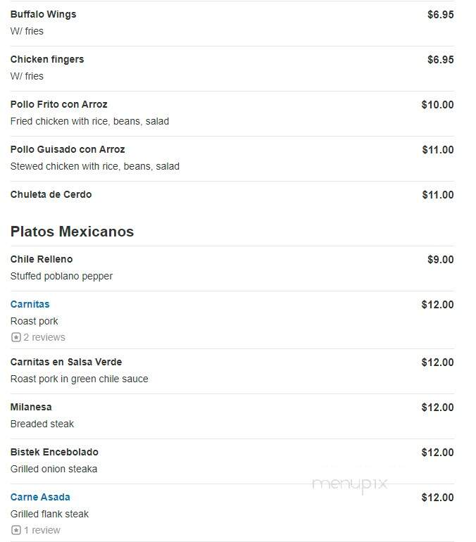 Los Mariachis - Phoenixville, PA menu_pic