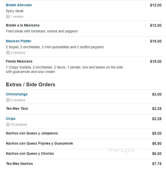 Los Mariachis - Phoenixville, PA menu_pic