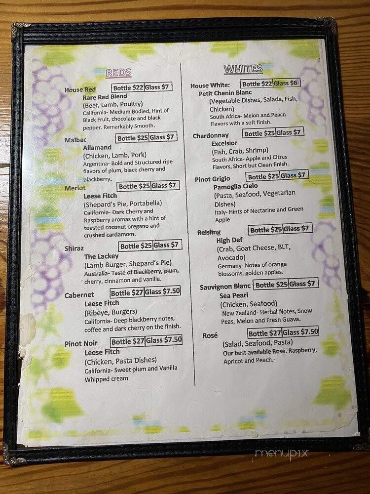 Kelly's Gingernut Pub - Cape Charles, VA menu_pic