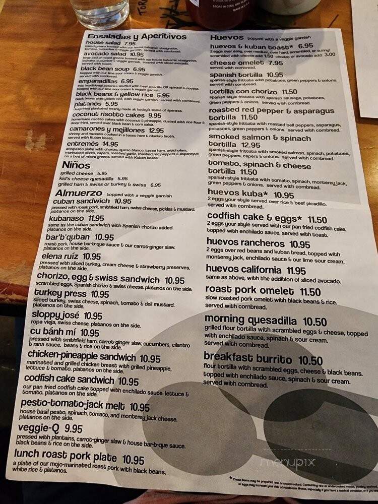 Kuba Kuba - Richmond, VA menu_pic