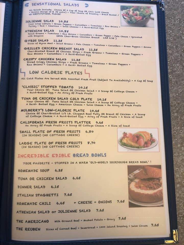 Mulberry's Pancakes Cafe - Union Grove, WI menu_pic