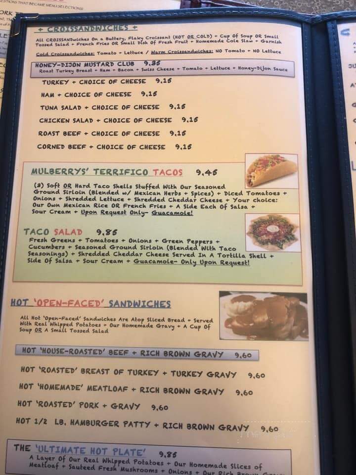 Mulberry's Pancakes Cafe - Union Grove, WI menu_pic