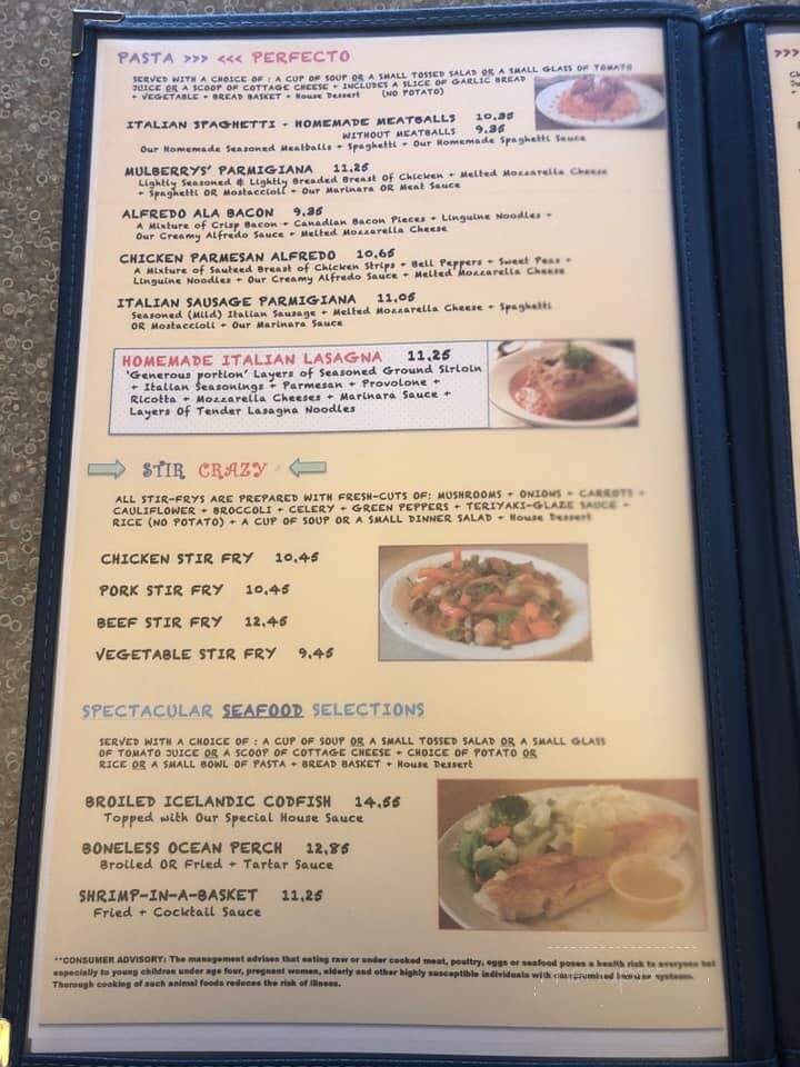 Mulberry's Pancakes Cafe - Union Grove, WI menu_pic