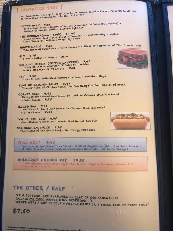 Mulberry's Pancakes Cafe - Union Grove, WI menu_pic