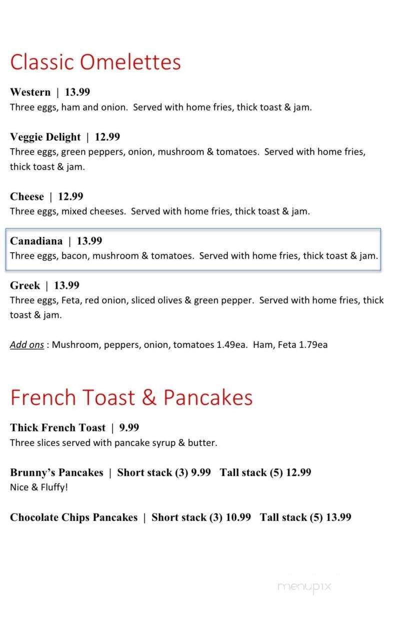 Brunswick Sports Grill & Bar - Parry Sound, ON menu_pic
