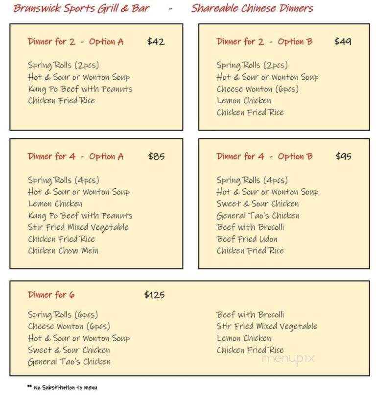 Brunswick Sports Grill & Bar - Parry Sound, ON menu_pic