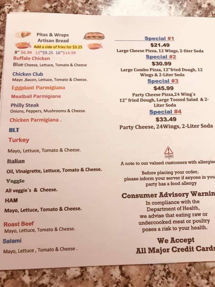 Manny's Pizza - Dalton, MA menu_pic