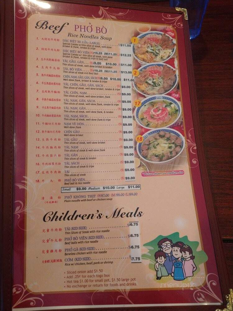 Pho Lee Hoa Phat - Pittsburg, CA menu_pic