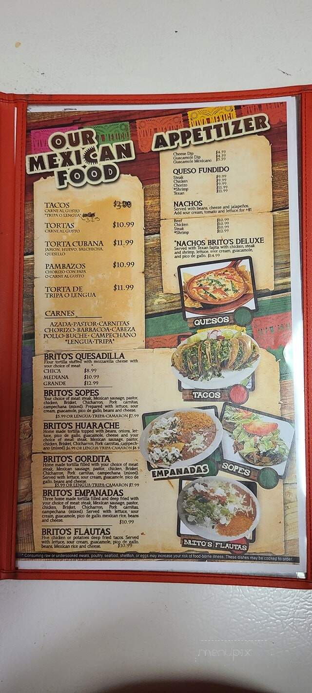 Brito's Restaurant - Pelham, AL menu_pic