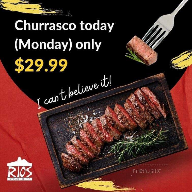 Rios Steakhouse - Charlotte, NC menu_pic