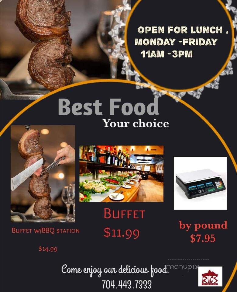 Rios Steakhouse - Charlotte, NC menu_pic