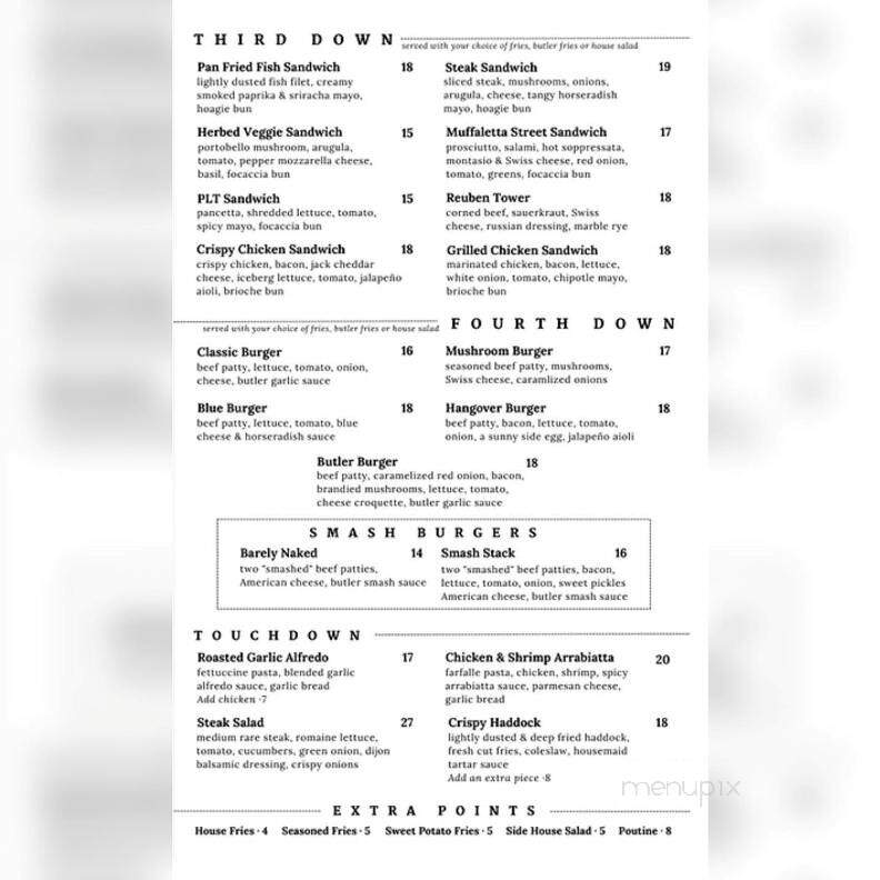 The Thirsty Butler - Windsor, ON menu_pic