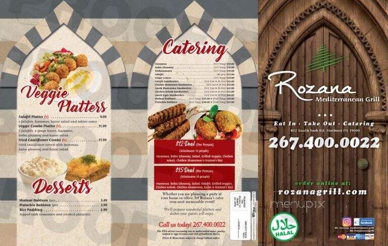 Rozana Mediterranean Grill - Hatboro, PA menu_pic