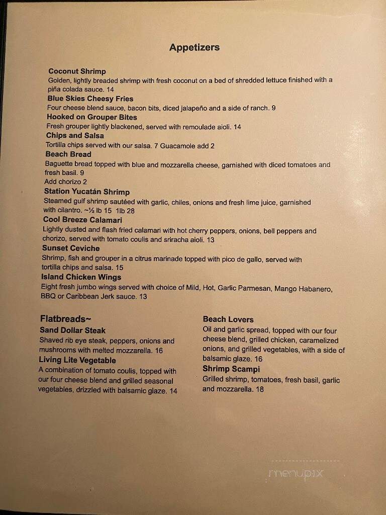 Whiskey Creek Station - Fort Myers, FL menu_pic