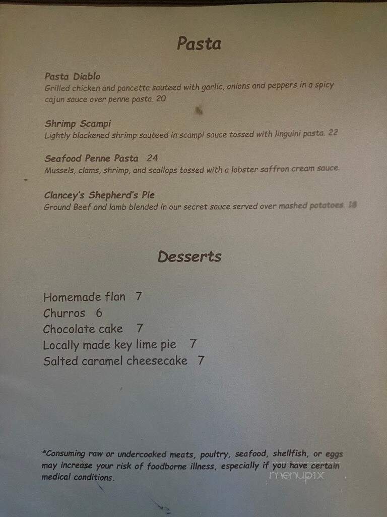 Whiskey Creek Station - Fort Myers, FL menu_pic