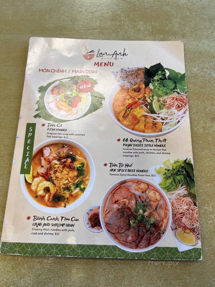 LanAnh Kitchen - Westminster, CA menu_pic