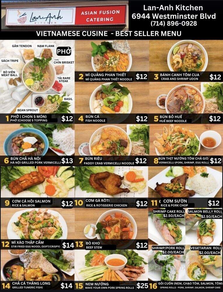 LanAnh Kitchen - Westminster, CA menu_pic