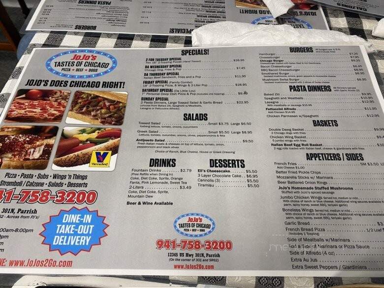 Jo Jo's Taste Of Chicago - Parrish, FL menu_pic