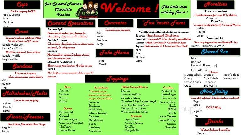 Fadd's Frozen Custard - Moberly, MO menu_pic