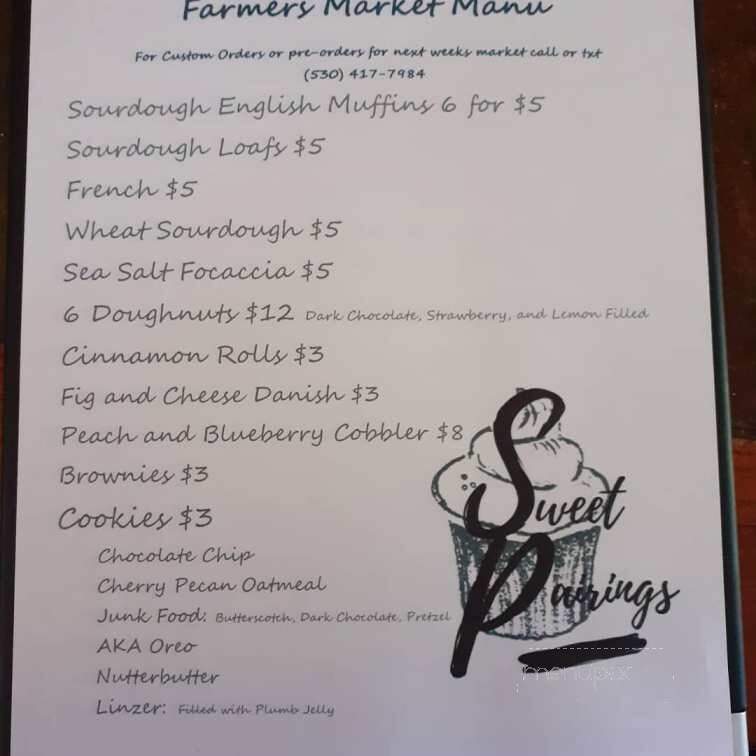 Sweet Pairings - Placerville, CA menu_pic