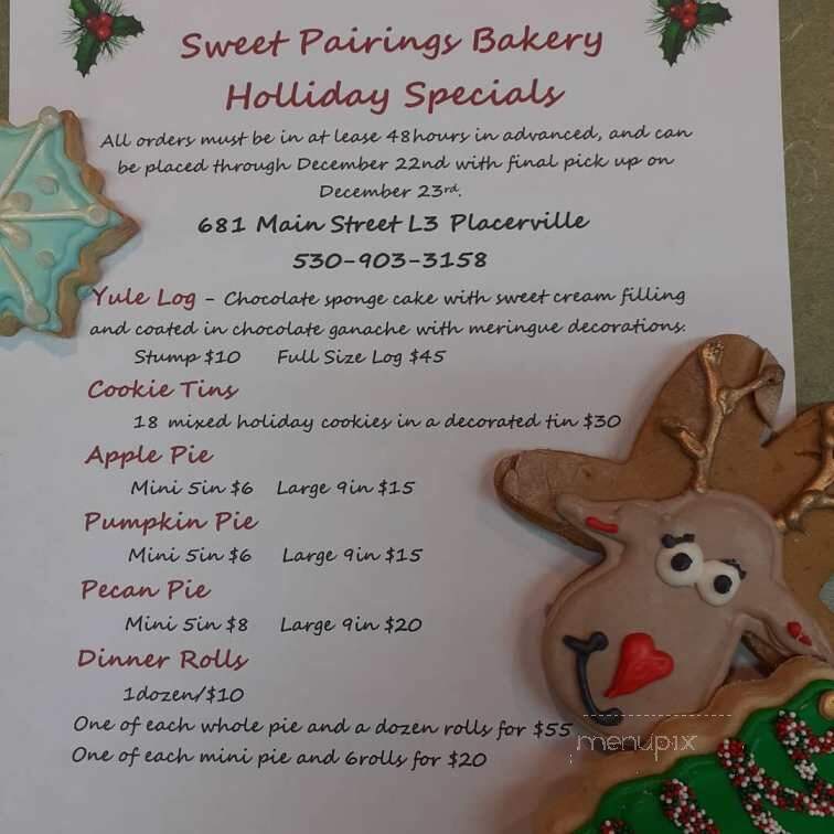 Sweet Pairings - Placerville, CA menu_pic