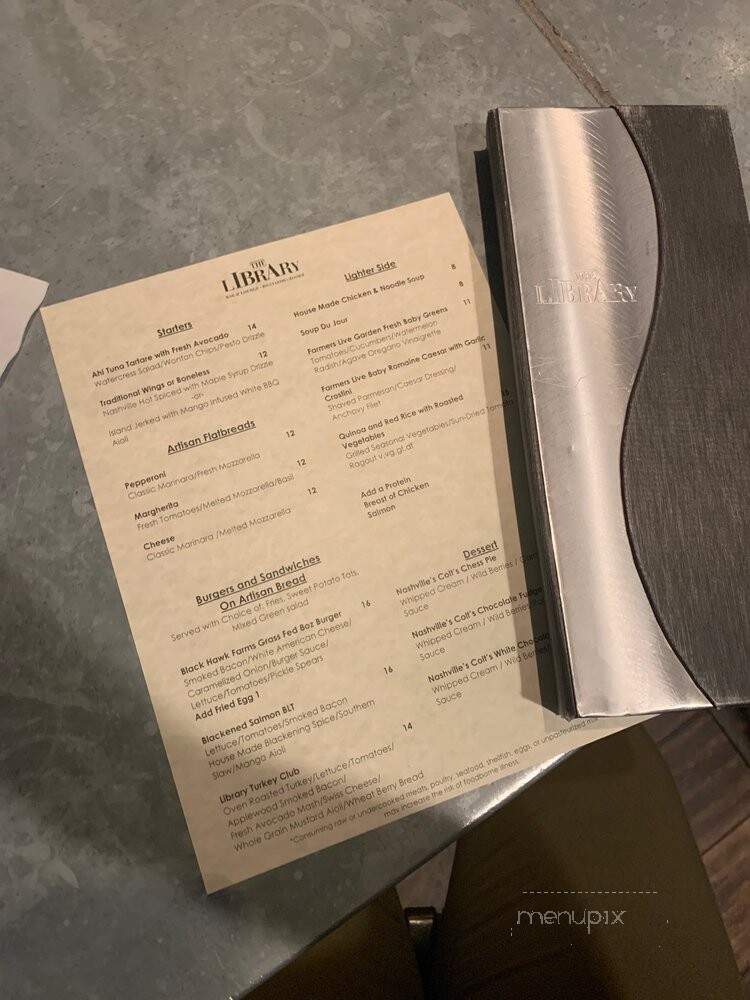 Library Bar - Nashville, TN menu_pic