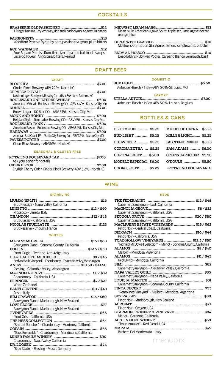 One East Urban Bar + Kitchen - Kansas City, MO menu_pic