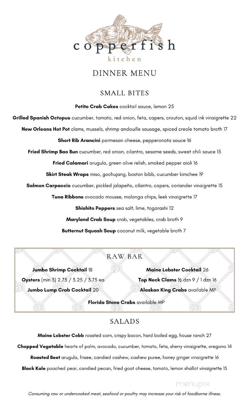 Copperfish Kitchen - Boca Raton, FL menu_pic