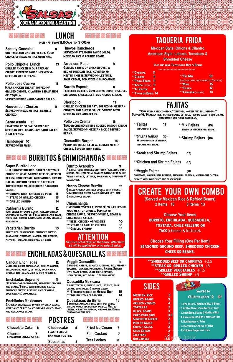 Salsas Cocina - Palatka, FL menu_pic