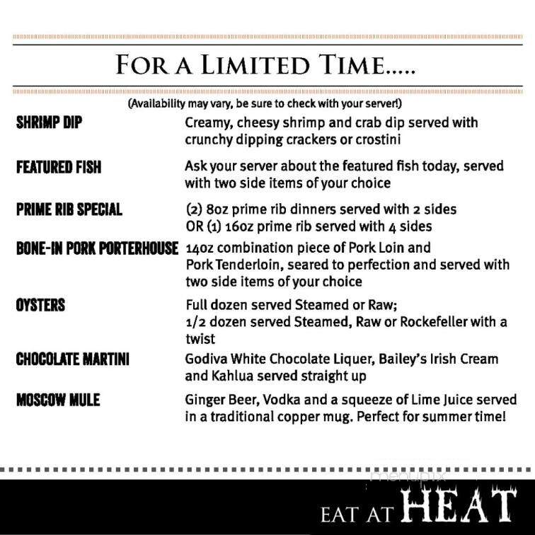 Heat - Piedmont, SC menu_pic