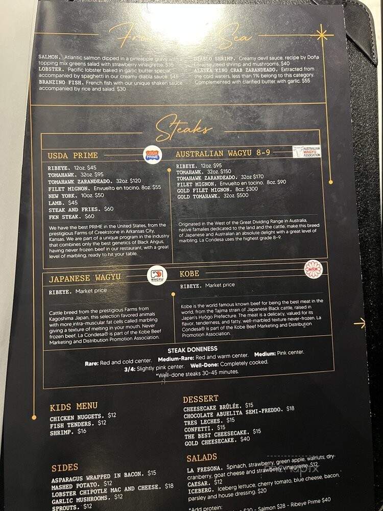 La Conde - San Diego, CA menu_pic