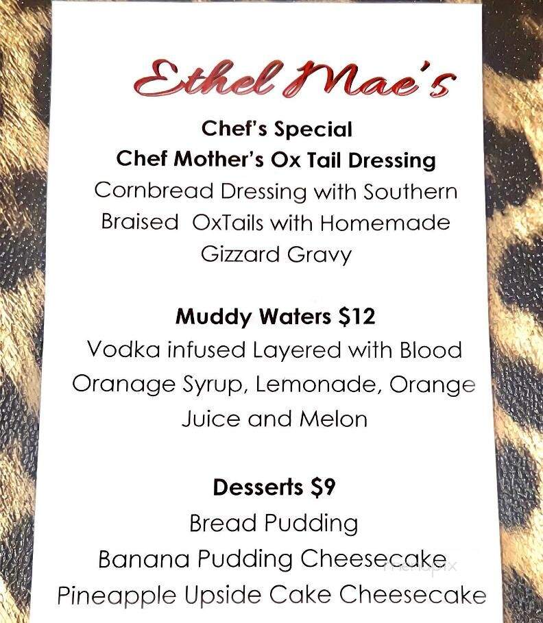 Ethel Mae's - Tupelo, MS menu_pic