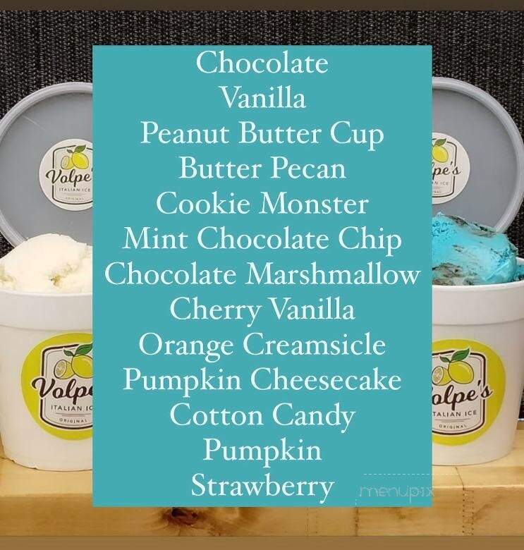 Volpes Water Ice - Bensalem, PA menu_pic