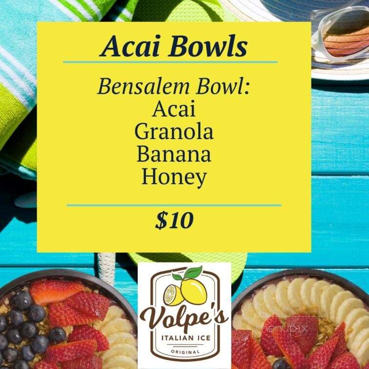 Volpes Water Ice - Bensalem, PA menu_pic