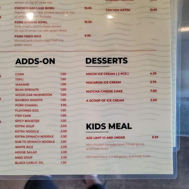 Tenji Ramen - Murrieta, CA menu_pic