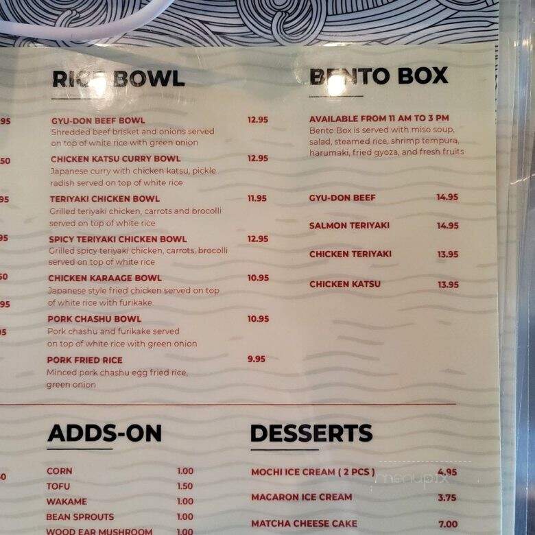 Tenji Ramen - Murrieta, CA menu_pic