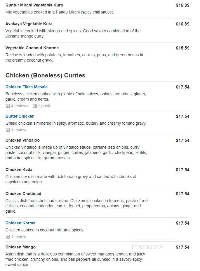 Curry Connect - Sandy, UT menu_pic