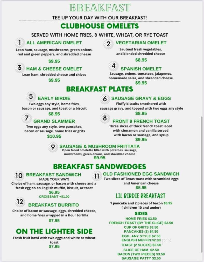 Clubhouse Grill - Fort Walton Beach, FL menu_pic