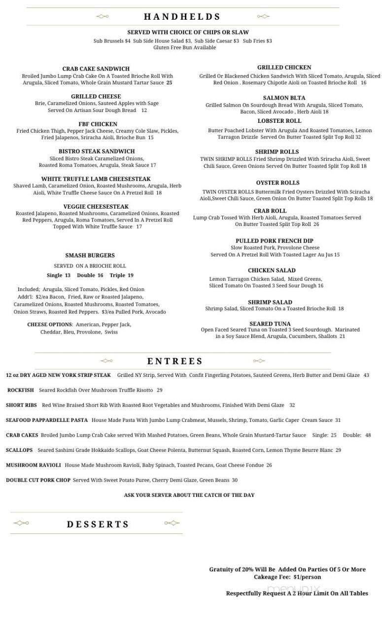 Atlantic Food and Spirits - Catonsville, MD menu_pic