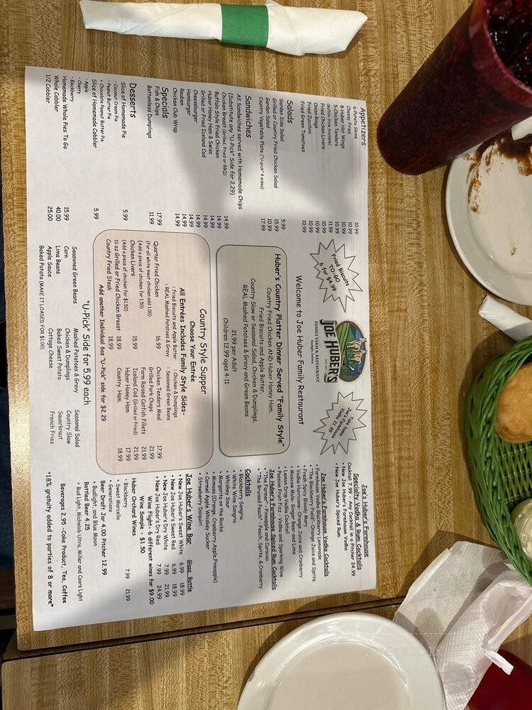 Joe Huber Family Farm Orchard - Borden, IN menu_pic