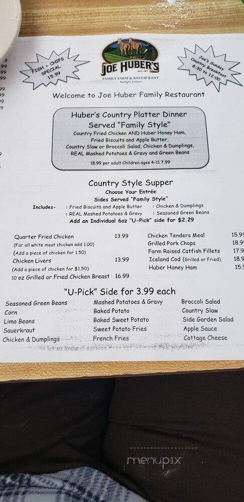 Joe Huber Family Farm Orchard - Borden, IN menu_pic