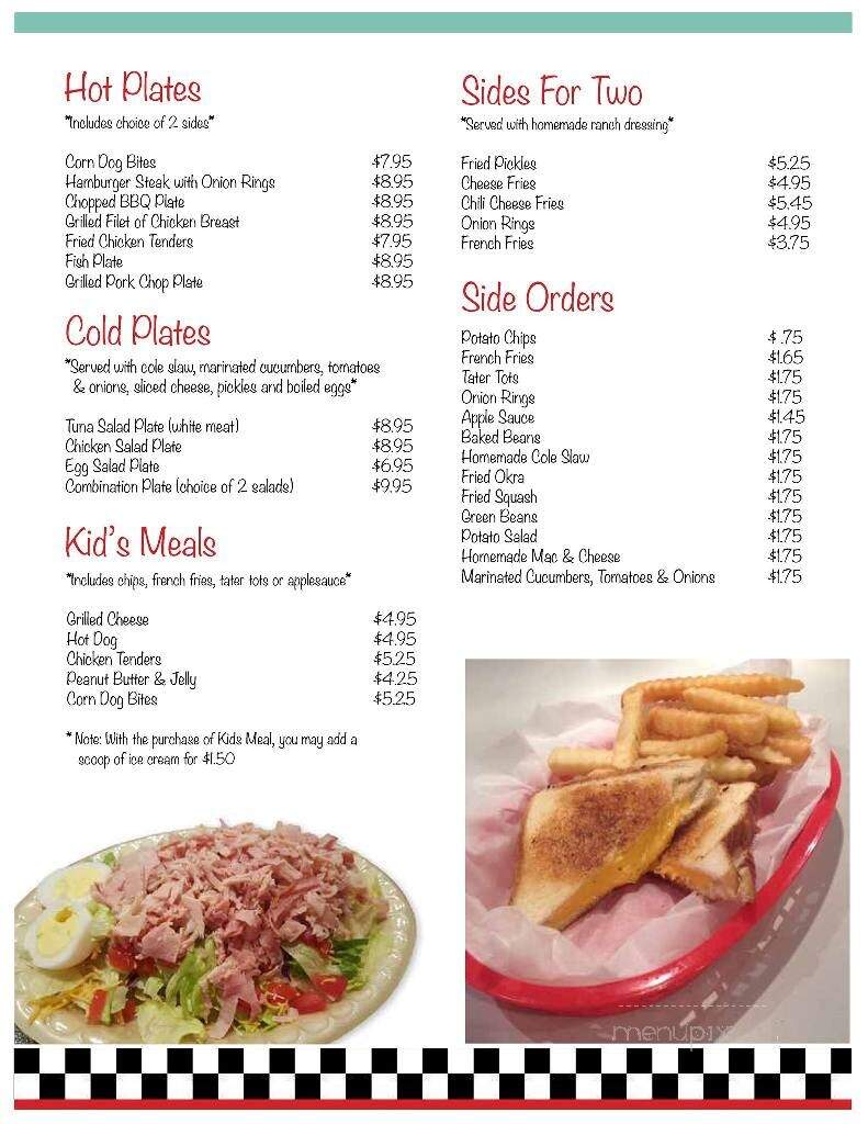 Park Road Soda Shoppe - Kannapolis, NC menu_pic