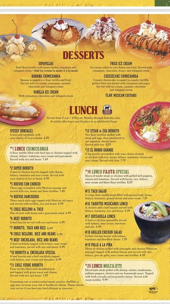 Casa Fiesta Mexican Restaurant - Mansfield, OH menu_pic