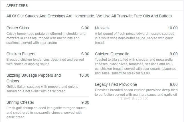 Chesters Tavern - Painesville, OH menu_pic