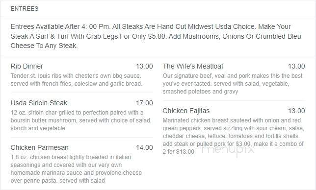 Chesters Tavern - Painesville, OH menu_pic