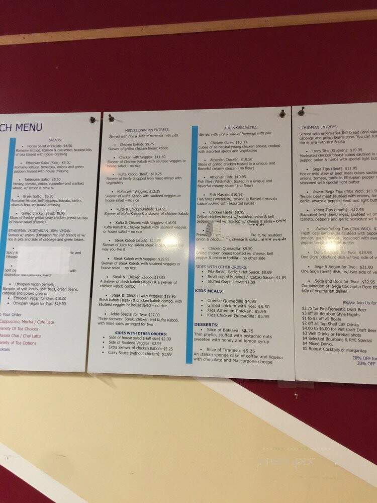 Addis Grill - Louisville, KY menu_pic
