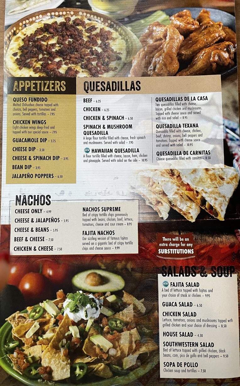 Casa Torres Mexican Restaurant - Arden, NC menu_pic